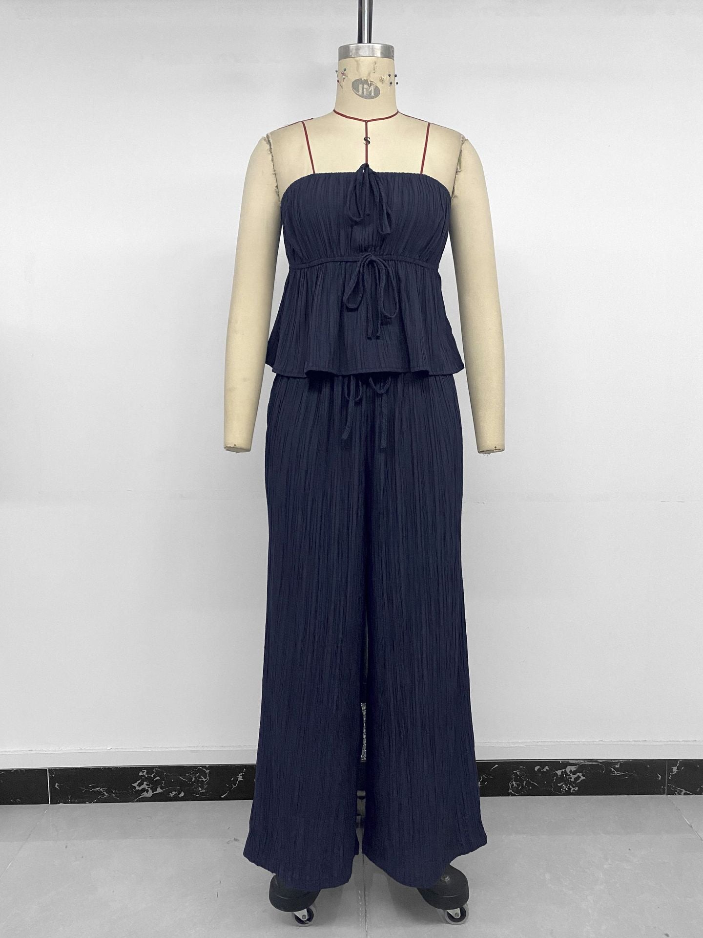 Strapless Pleated Two Piece Set