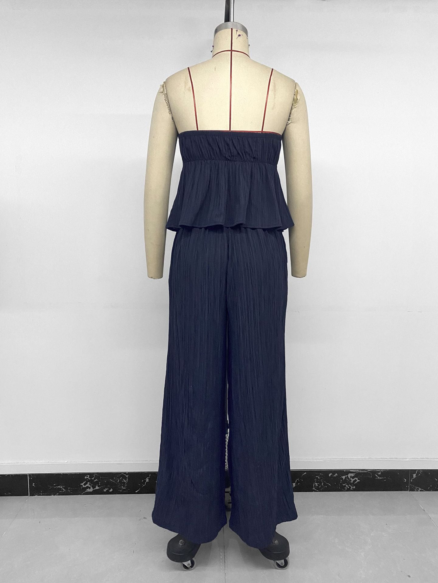 Strapless Pleated Two Piece Set