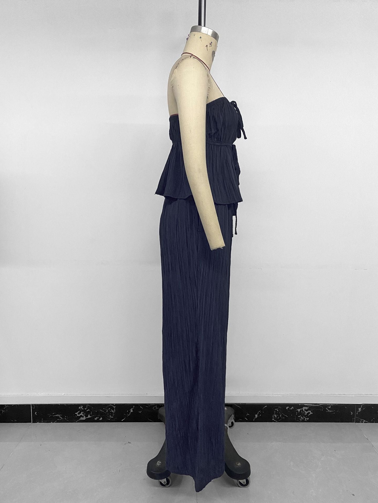 Strapless Pleated Two Piece Set