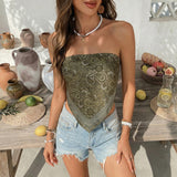 Strapless Paisley Bandana Top