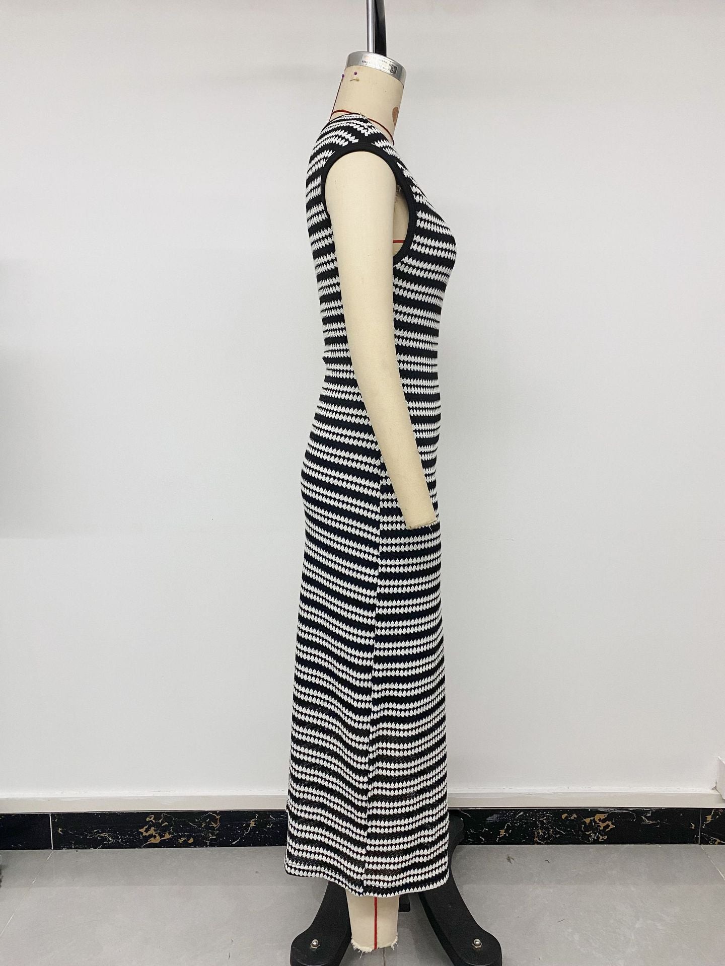 Striped Sleeveless Maxi Dress