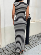 Striped Sleeveless Maxi Dress