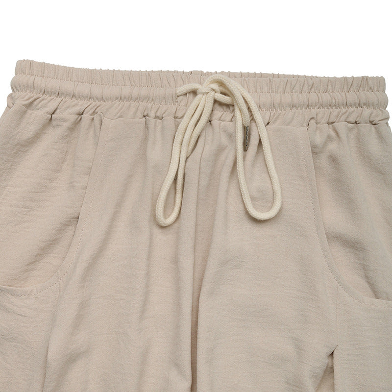 Casual Wide-Leg Drawstring Pants