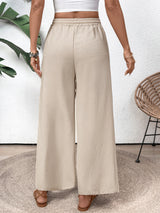 Casual Wide-Leg Drawstring Pants