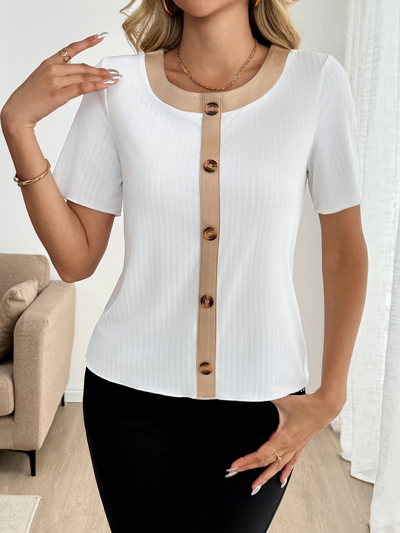 Chic Button-Front Top