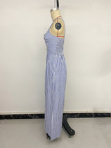 Stylish Striped Cut-Out Jumpsuit