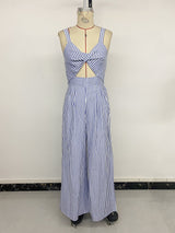 Stylish Striped Cut-Out Jumpsuit