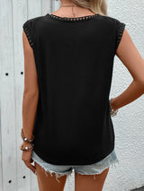 Lace-Detail Sleeveless Top