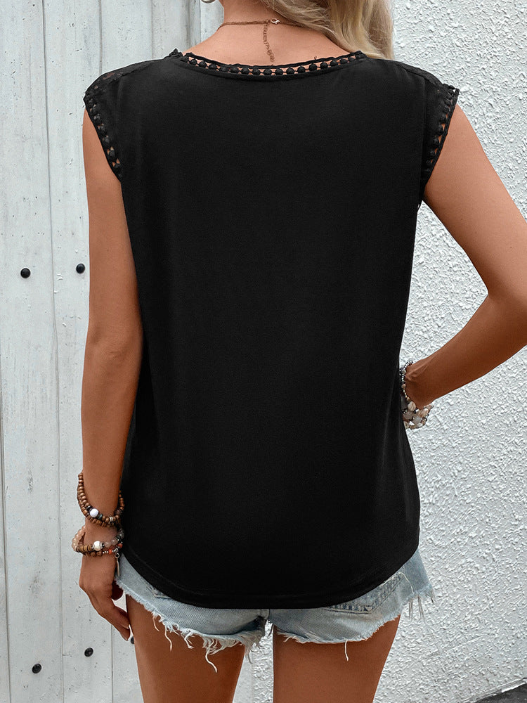 Lace-Detail Sleeveless Top
