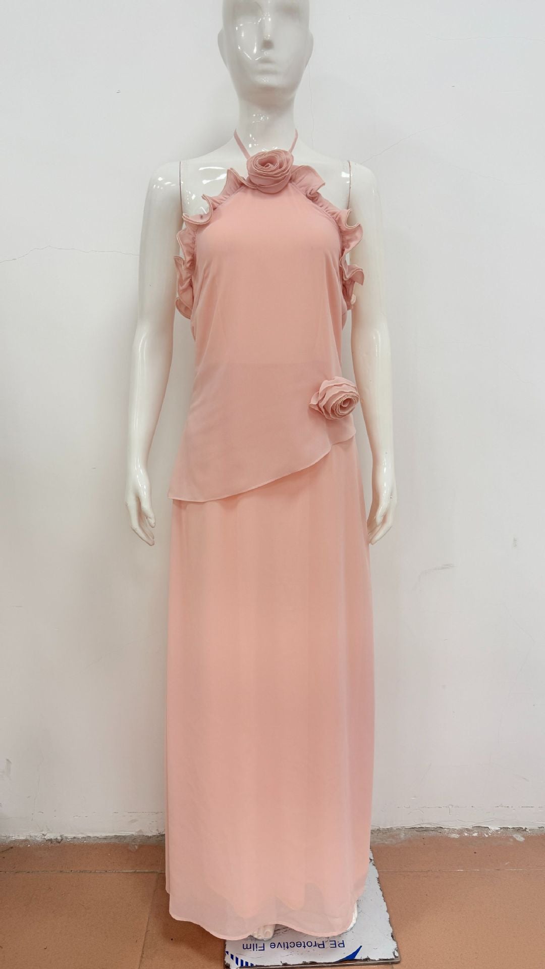 Elegant Gown with Floral Accents