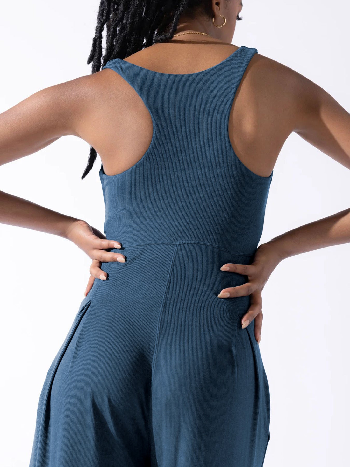 Wide-Leg Jumpsuit with Square Neckline