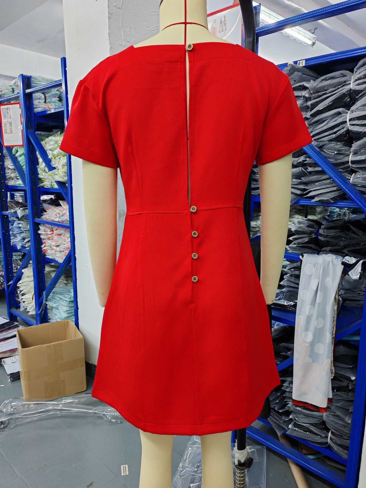 Casual A-Line Dress with Short Sleeves