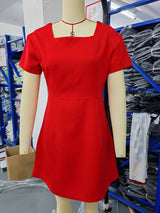 Casual A-Line Dress with Short Sleeves