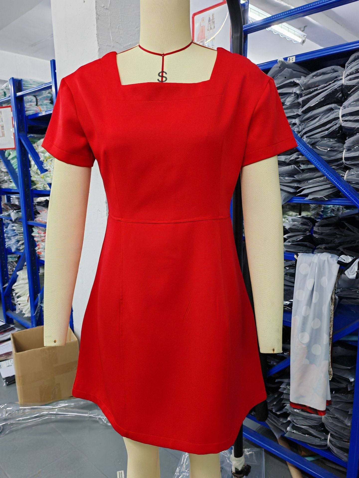 Casual A-Line Dress with Short Sleeves