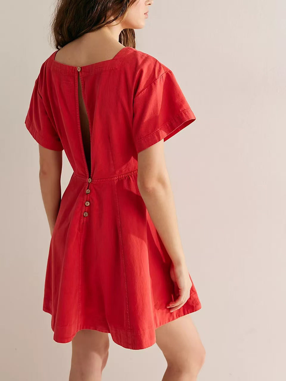 Casual A-Line Dress with Short Sleeves