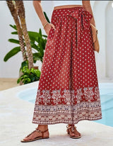Polka Dot & Floral Wide-Leg Pants