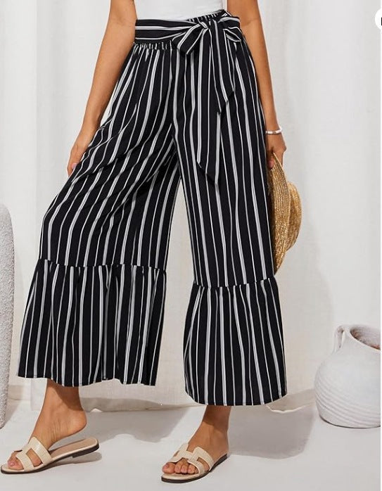 Polka Dot & Floral Wide-Leg Pants