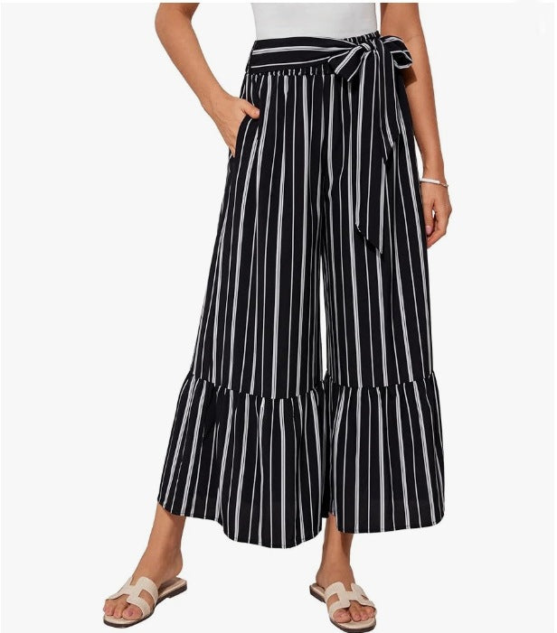 Polka Dot & Floral Wide-Leg Pants