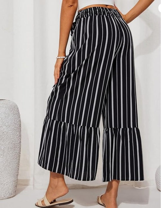 Polka Dot & Floral Wide-Leg Pants