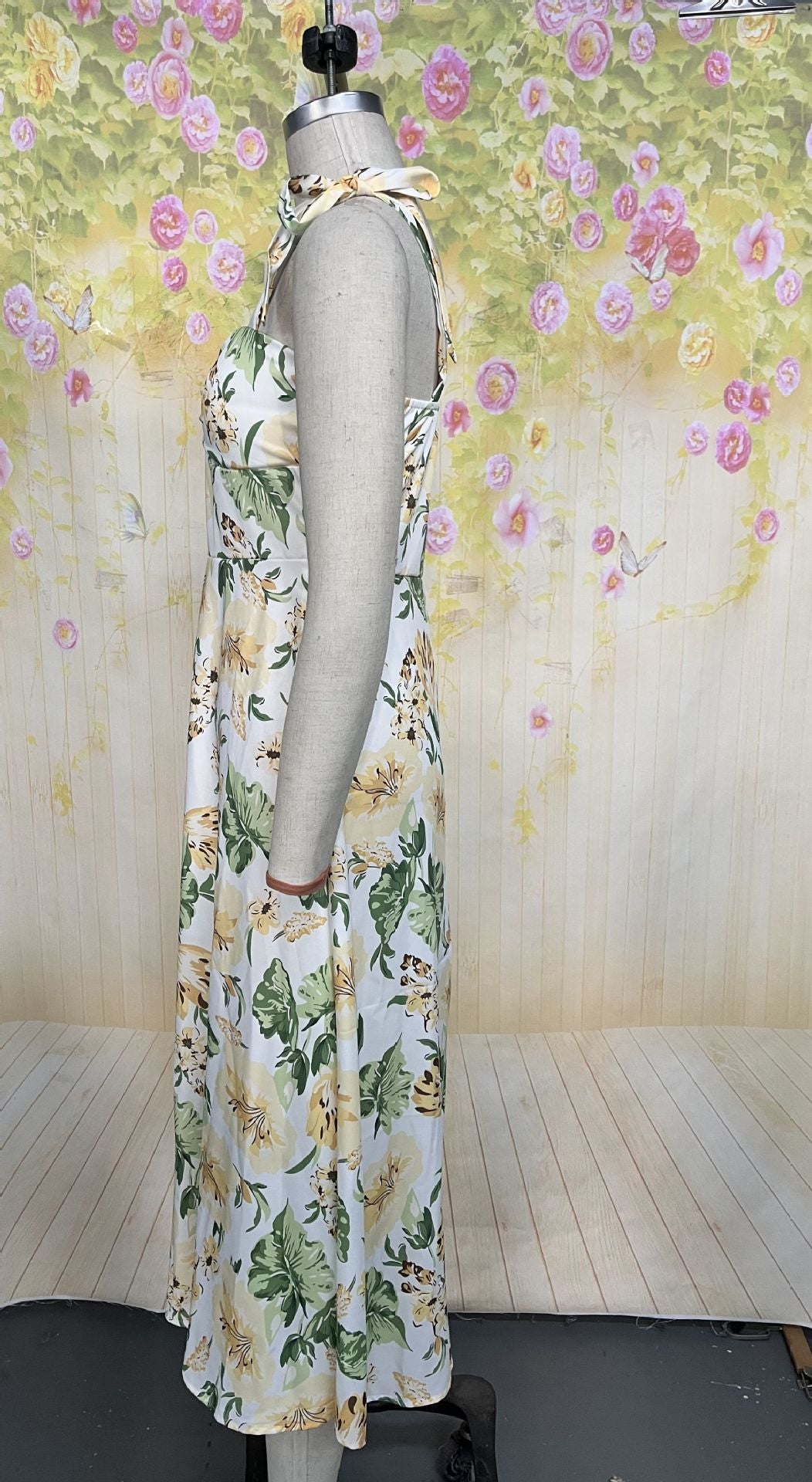 Floral Tie-Shoulder Maxi Dress