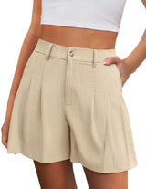 High-Waisted Pleated Shorts