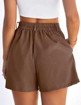 High-Waisted Pleated Shorts