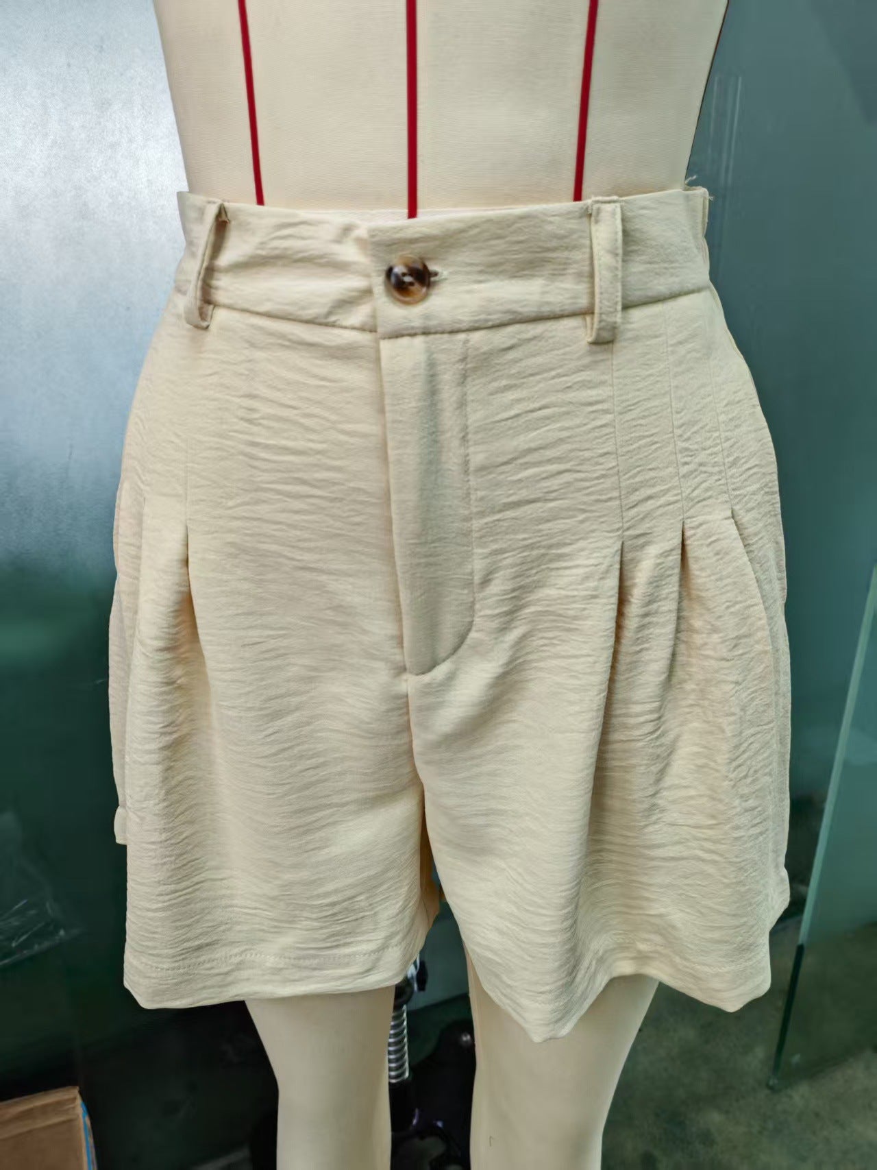 High-Waisted Pleated Shorts