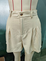 High-Waisted Pleated Shorts
