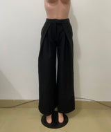 Wide-Leg Pinstripe Trousers