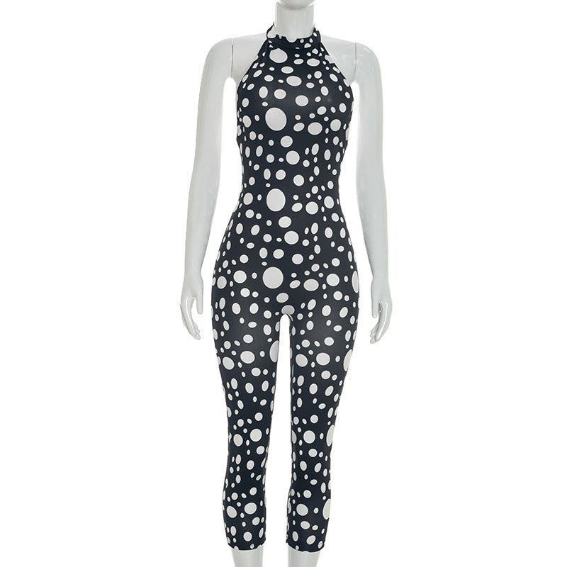 Polka Dot Halter Jumpsuit