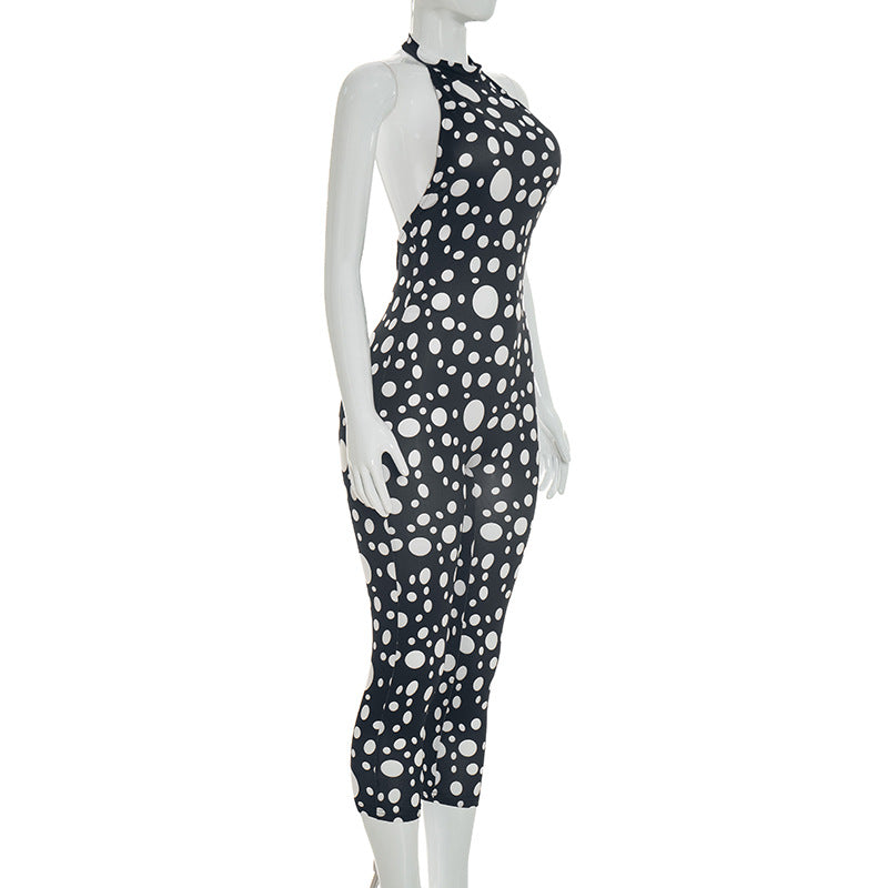Polka Dot Halter Jumpsuit