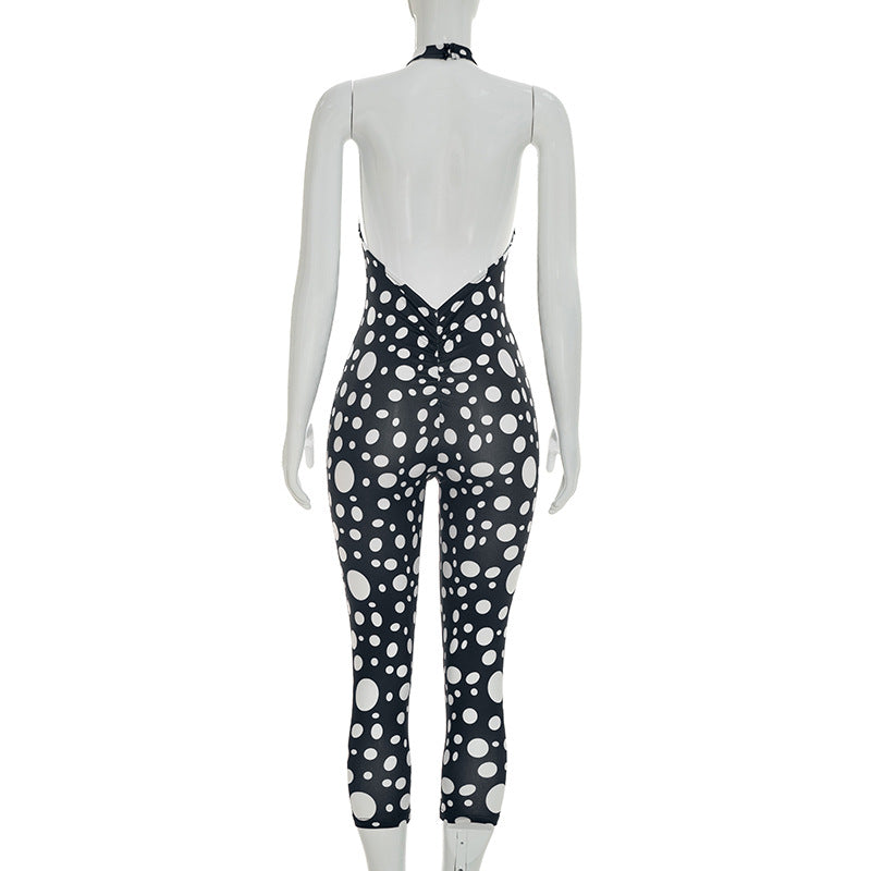 Polka Dot Halter Jumpsuit