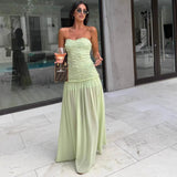 Strapless Lace Evening Gown