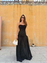 Strapless Lace Evening Gown