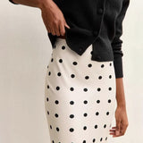 Maxi Skirt with Polka Dots & Lace Trim