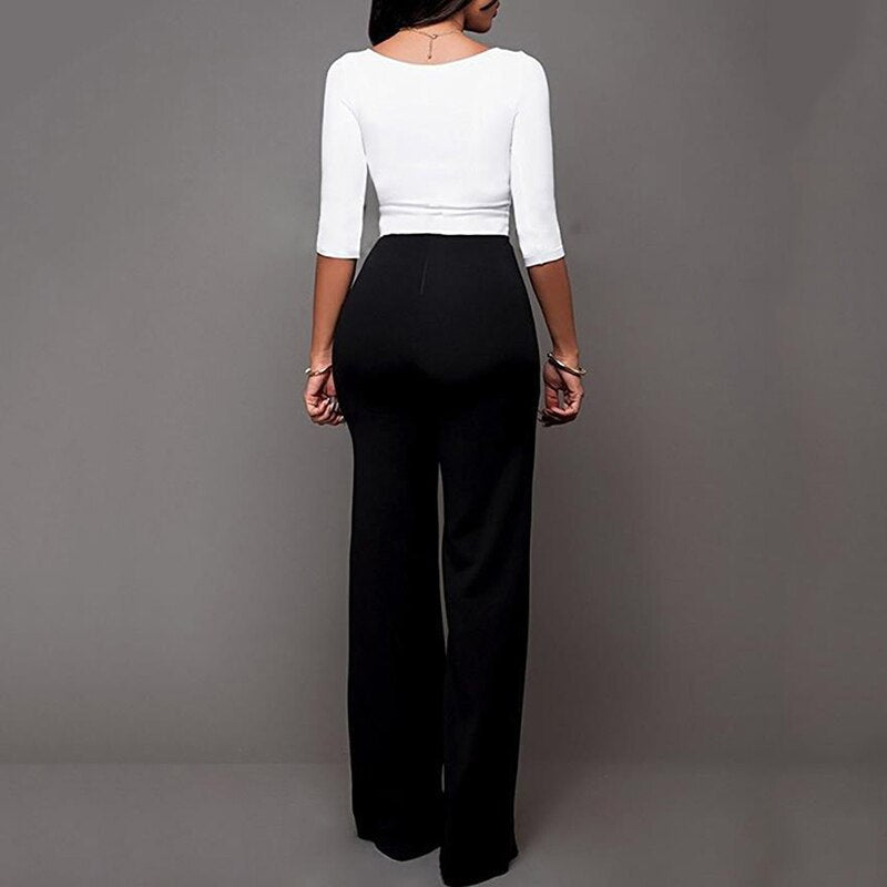 High-Waisted White Wide-Leg Pants