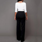 High-Waisted White Wide-Leg Pants