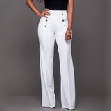 High-Waisted White Wide-Leg Pants