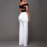 High-Waisted White Wide-Leg Pants
