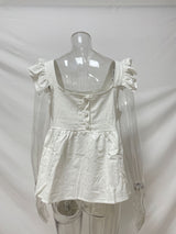 Ruffle Sleeve Square Neck Top