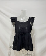 Ruffle Sleeve Square Neck Top