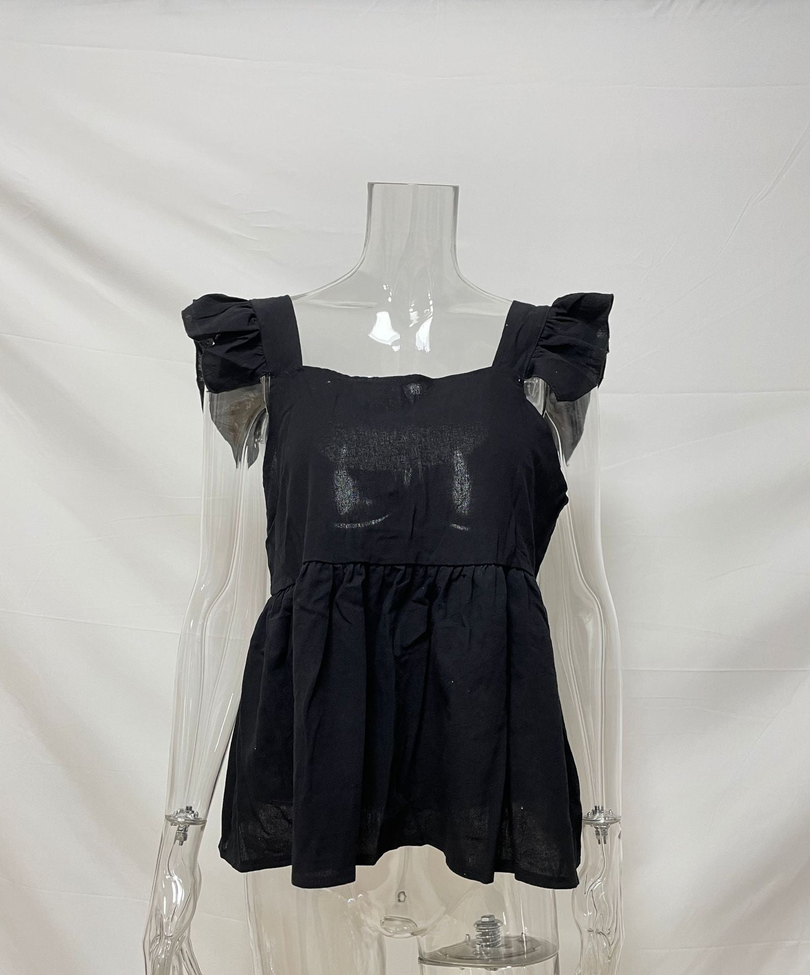 Ruffle Sleeve Square Neck Top