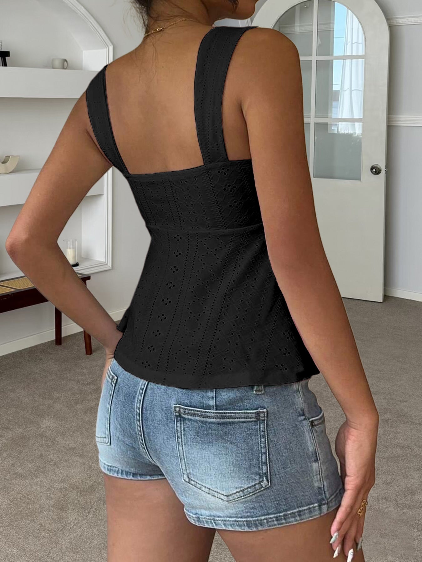 Ruffle Detail Sleeveless Top