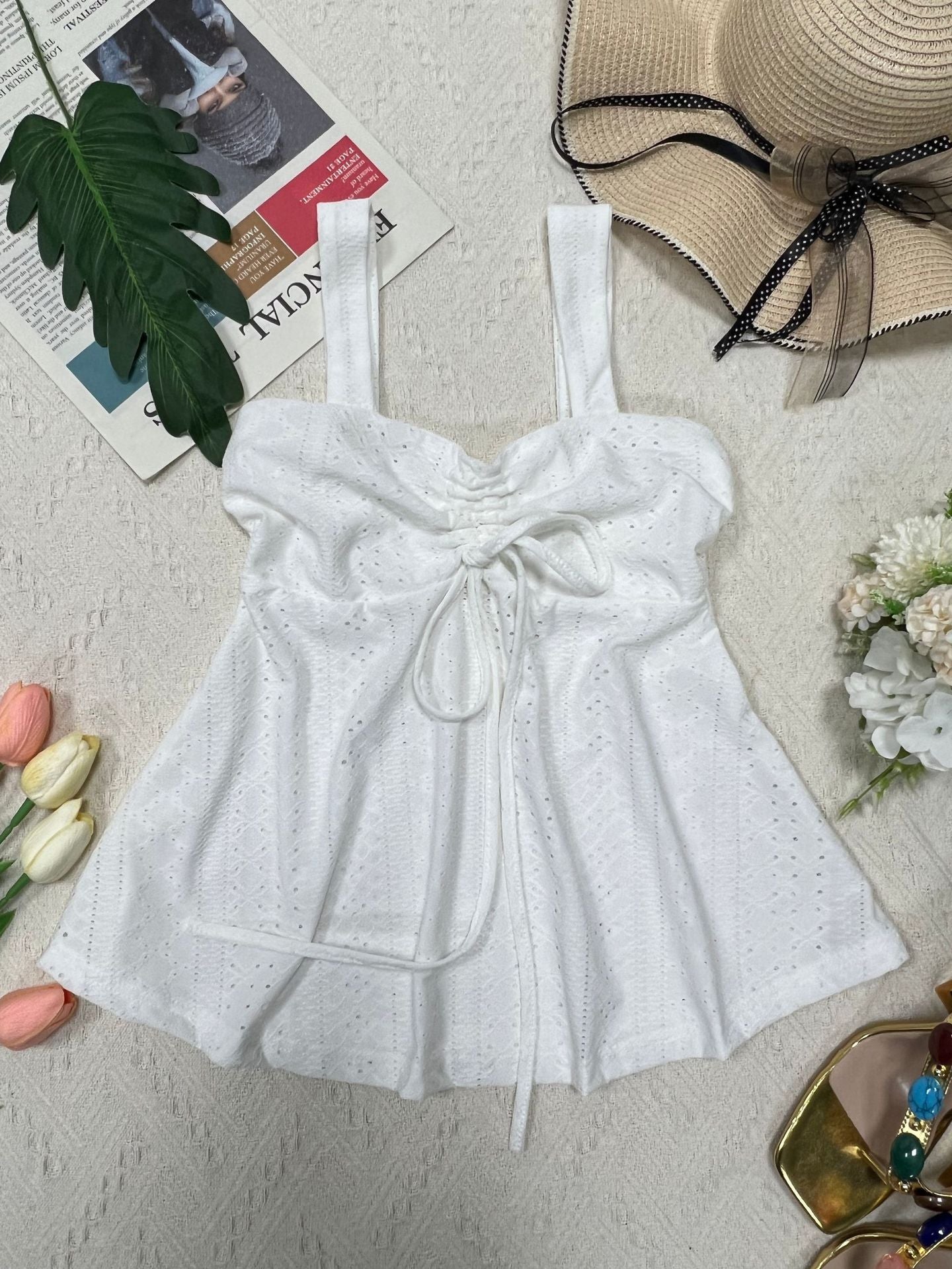 Ruffle Detail Sleeveless Top