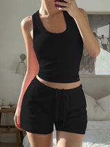 Ribbed Tank Top & Shorts Set