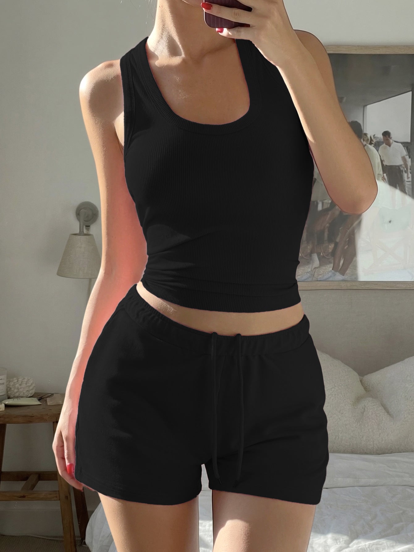 Ribbed Tank Top & Shorts Set
