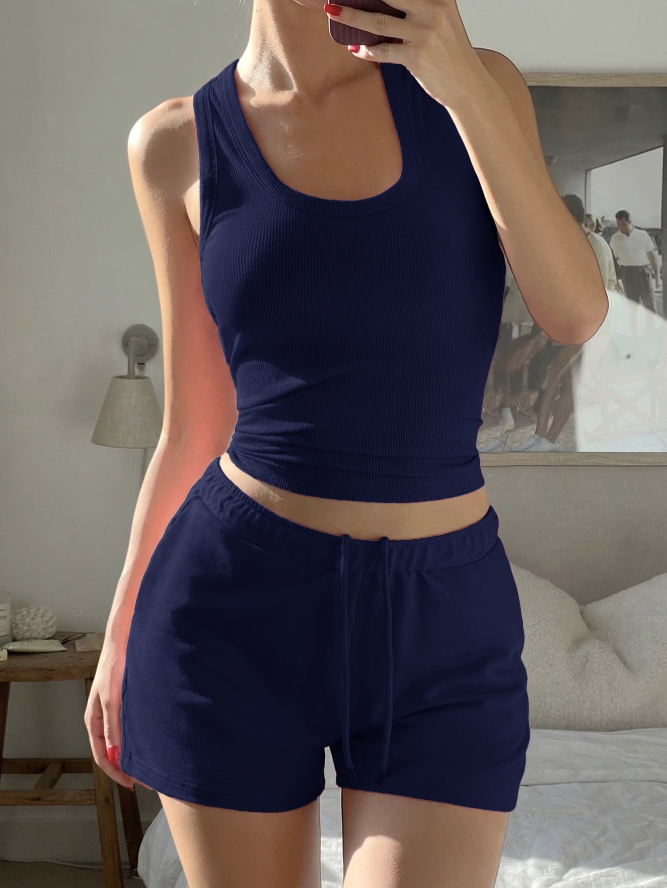 Ribbed Tank Top & Shorts Set