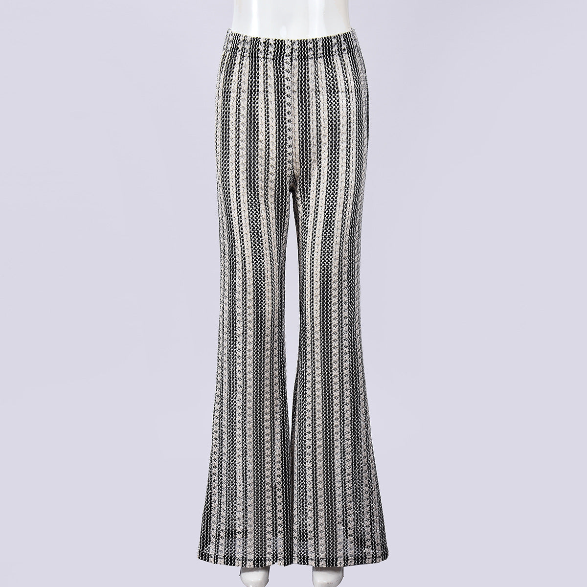 Geometric Pattern Flared Wide-Leg Pants