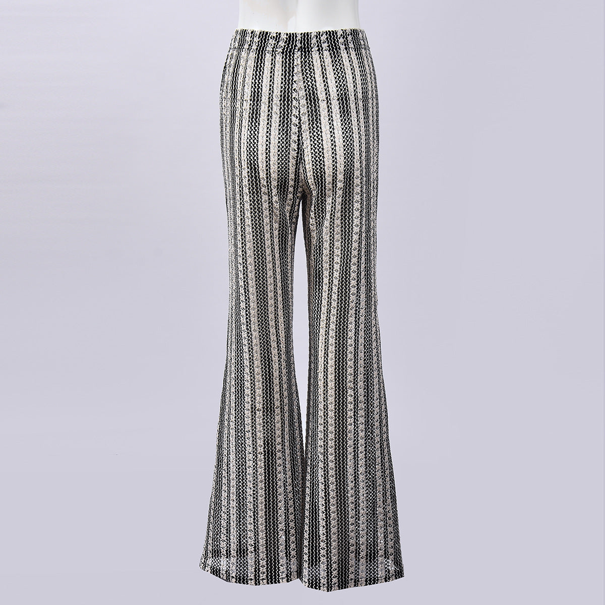 Geometric Pattern Flared Wide-Leg Pants