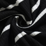Black Striped Halter Maxi Dress
